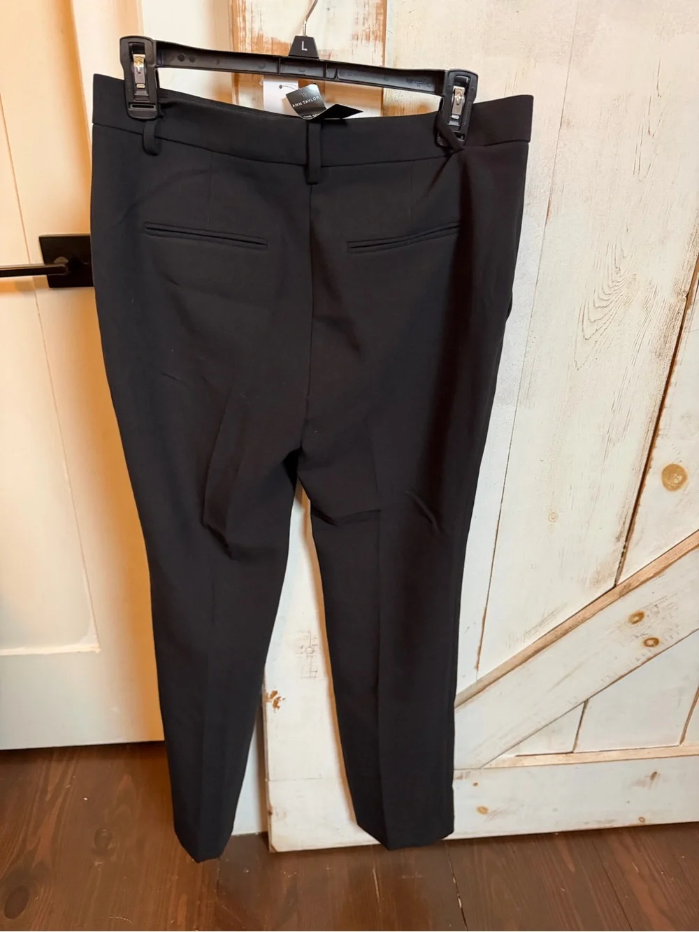 Ann Taylor Black Slim Straight Dress Pants